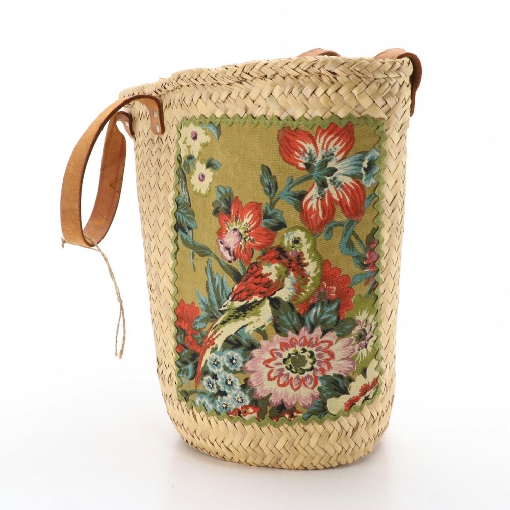 Woven Natural Fiber Basket Bag